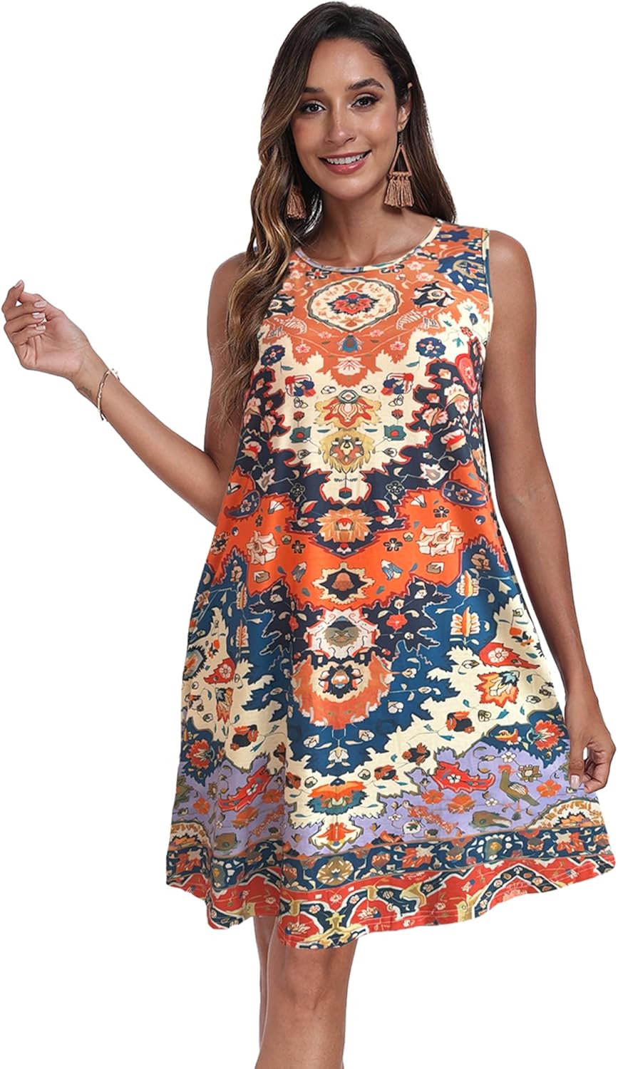 Vestito Estivo da Donna Léna – Vestito A-Line con Spalline, Scollo a V e Tasche, Lunghezza Media