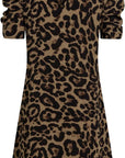 Vestito Mini Nina Donna – Vestito Leopardo Maniche Sbuffo Elegante Estate Chic