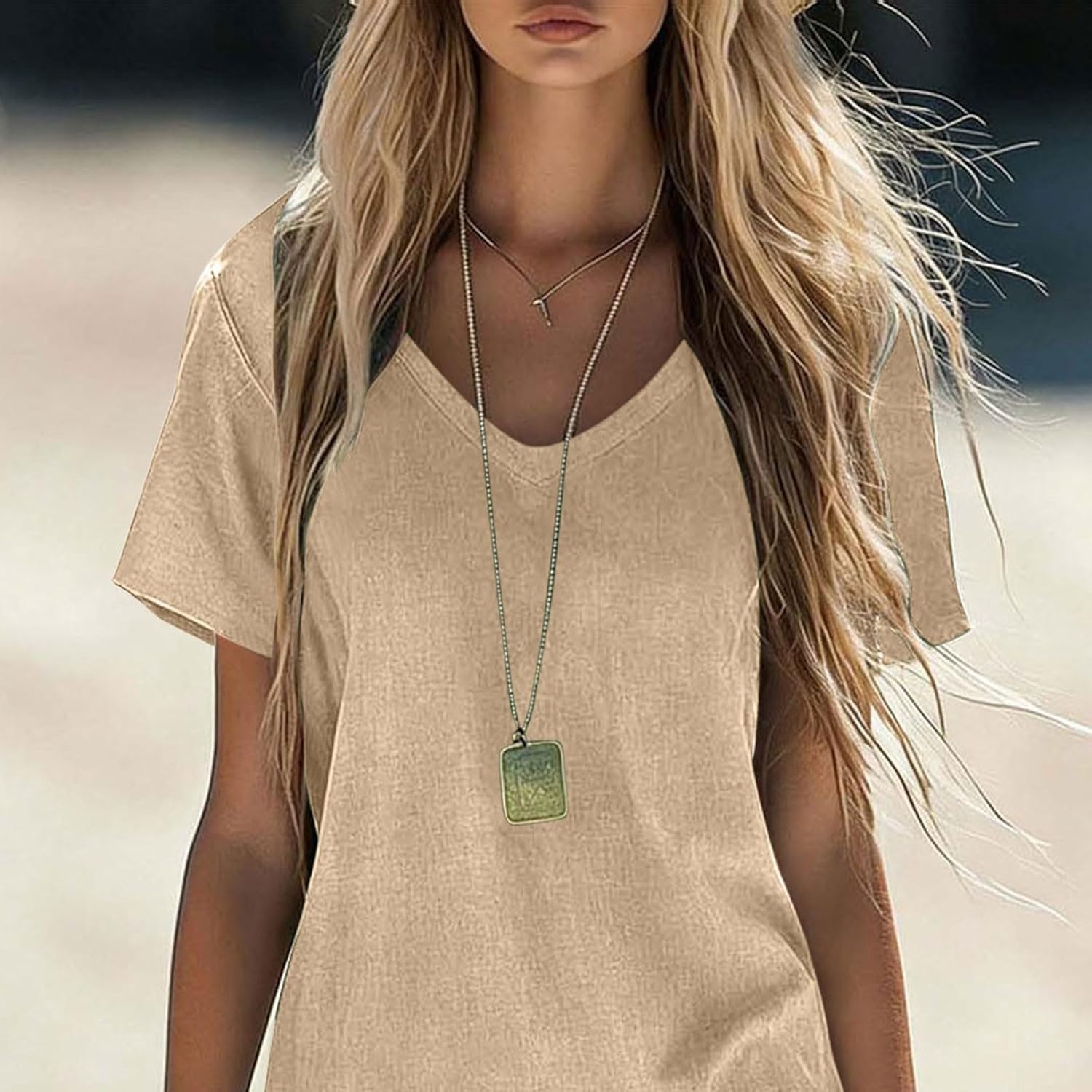 Clara Abito Donna – Abito T-Shirt Lino Mini Collo Tondo Maniche Corte Taglio Fluido Estate