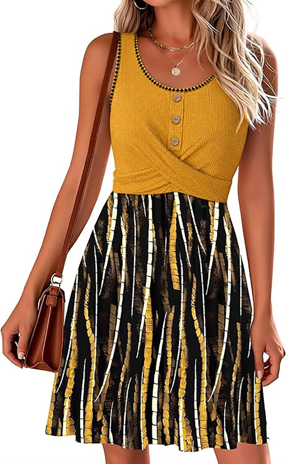 Vestito Estivo Emma Donna – Abito Bohemien Senza Maniche con Stampa Floreale e Tasche