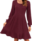 Élise Abito Maglia Donna – Abito Maglia Collo Quadrato Maniche Lunghe Autunno Inverno