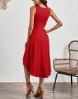 Vestito Midi Elegante da Donna Clara – Abito Senza Maniche con Vita Plissettata