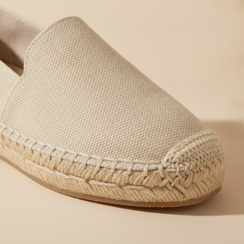 Espadrillas Uomo con Suola in Corda – Tinta Unita Naturale - dettaglio