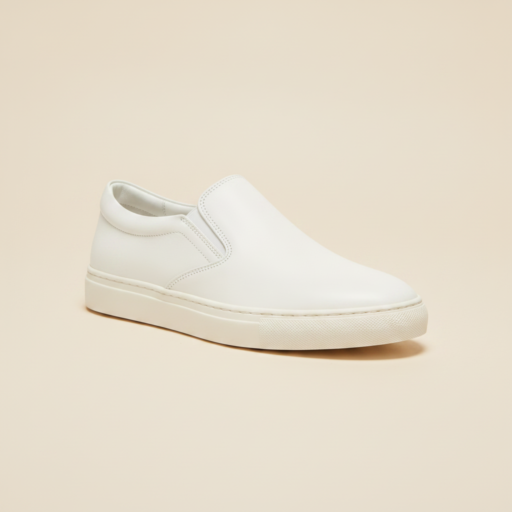 Sneakers Uomo Slip-On in Pelle – Senza Lacci Eleganti e Comode - vista 3-4
