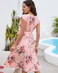 Vestito Sofia Fleurie Donna – Vestito Incrociato con Maniche a Petalo Estivo Elegante