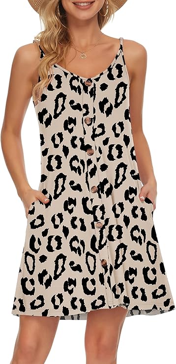 Gabbie Robe Été Donna – Spalline Sottili, Scollo a V e Tasche, Taglio Fluido Spiaggia