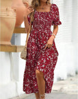 Angeli Robe Donna Fiorita – Maniche a Sbuffo, Vita Annodata, Taglio Mini Estivo Chic