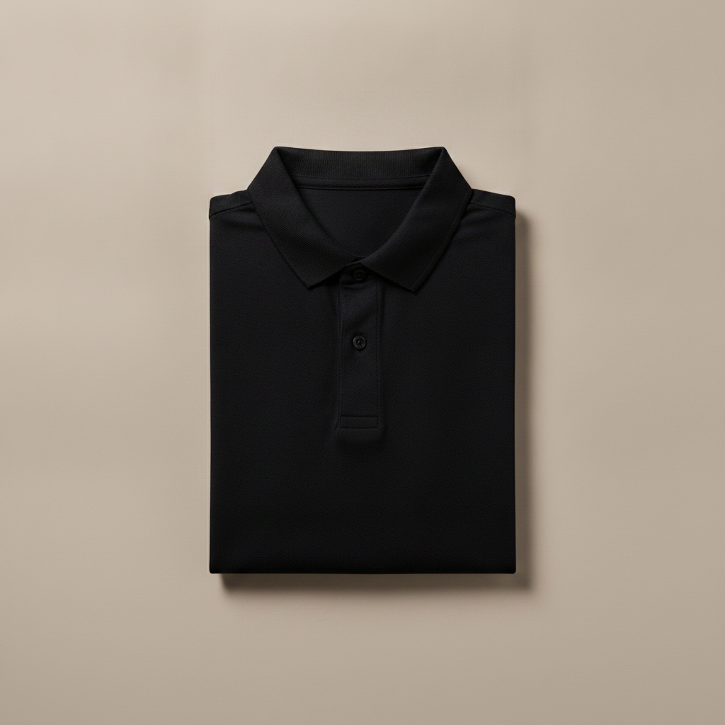 Polo Uomo Tinta Unita Basic – Essenziale Versatile del Guardaroba - Nero