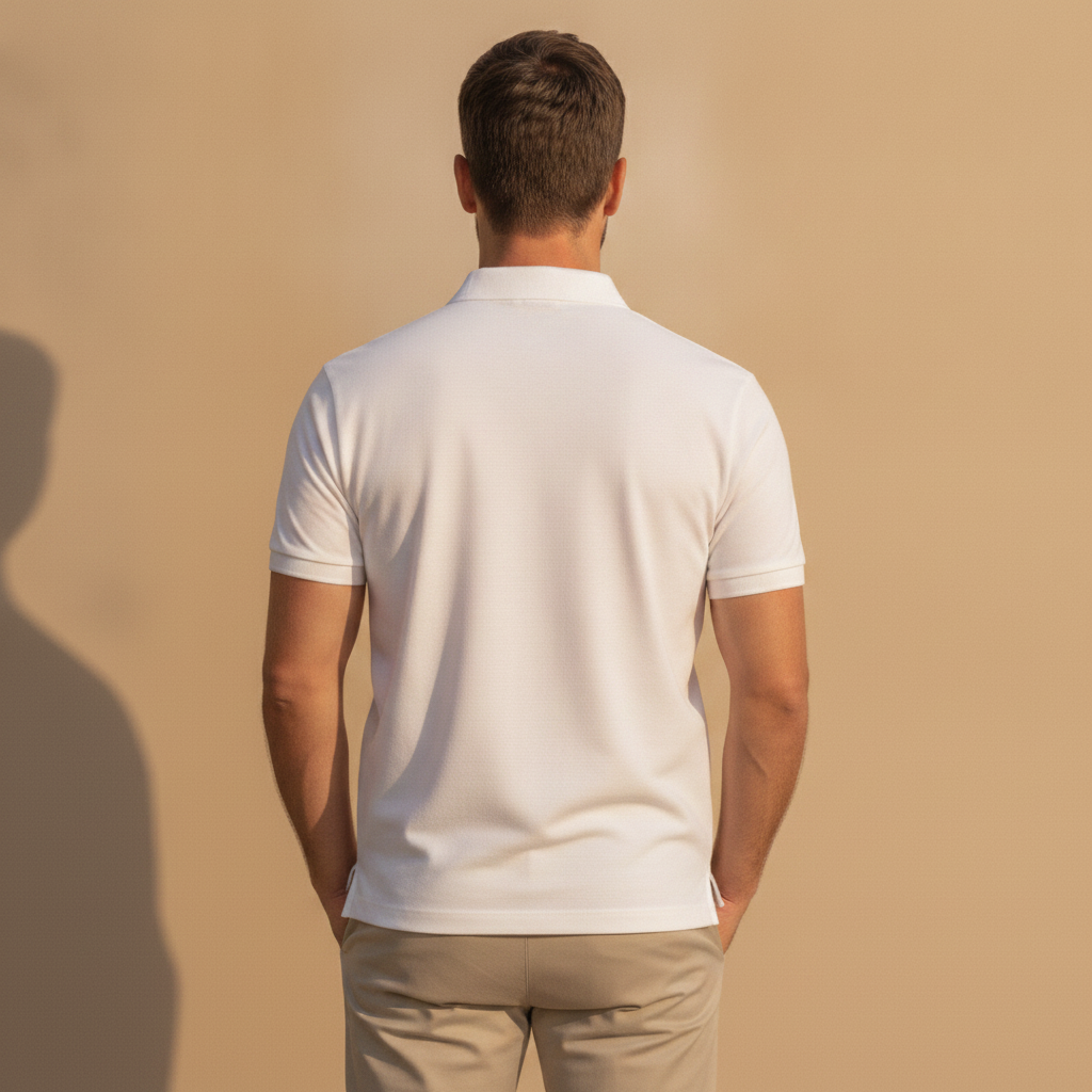 Polo Uomo in Jersey di Cotone Morbido – Comfort Casual Quotidiano - vista posteriore