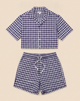 Completo Coordinato Uomo Camicia Madras e Pantaloncini - Arancio e Navy