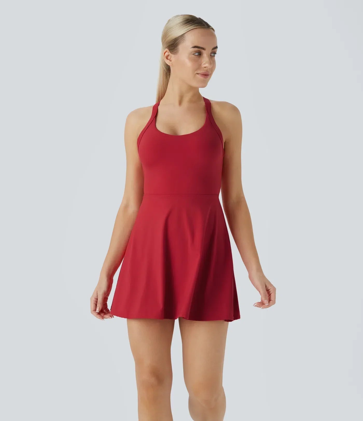 Vestito Mini Sportivo Elasticizzato per Donna – Pantaloncino Integrato Taglio Svasato