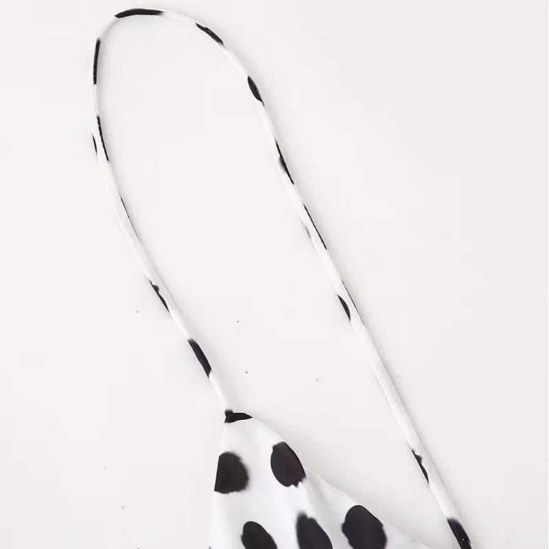 Abito lungo donna in tessuto leggero, a pois — vista 4