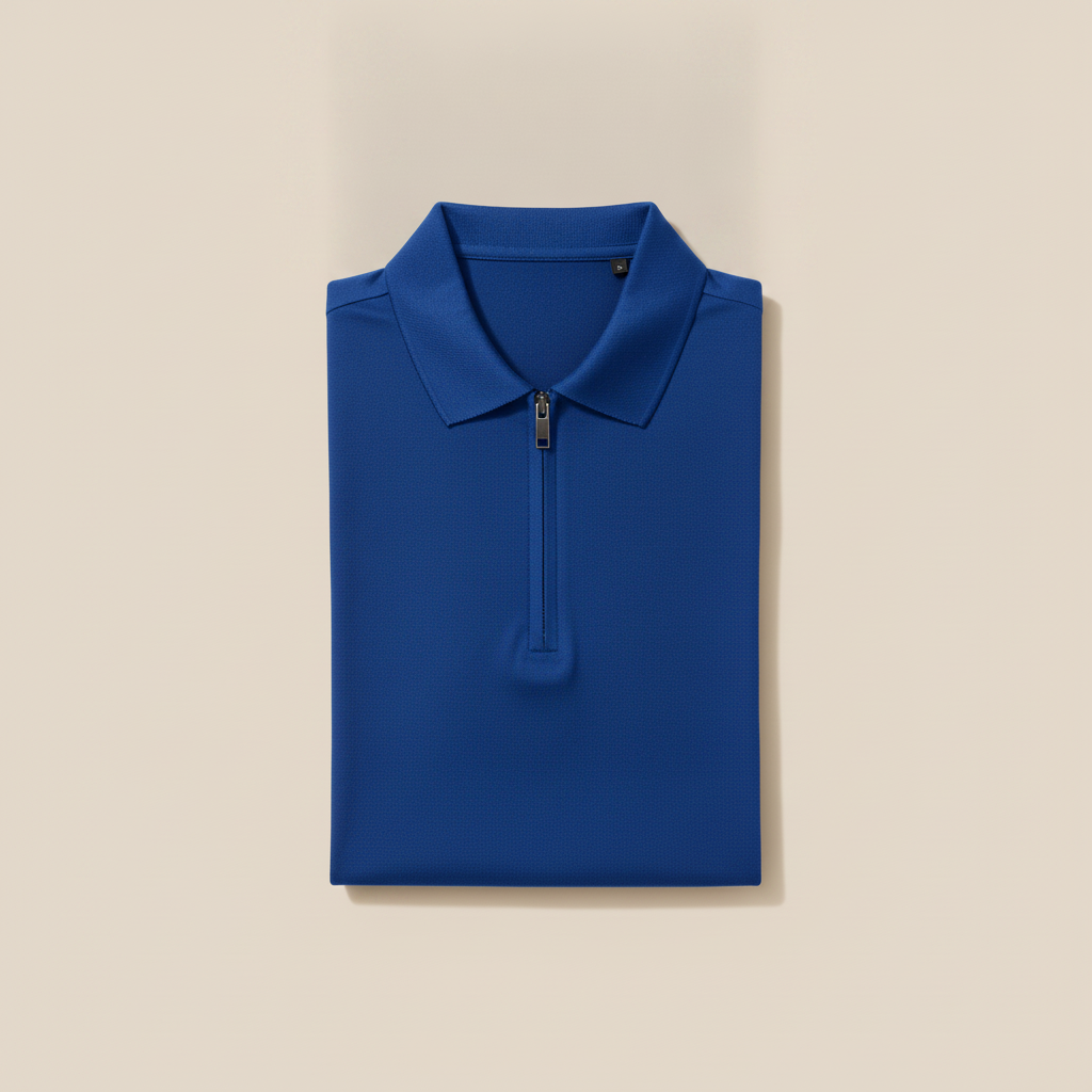 Polo Uomo Slim con Zip – Vestibilità Aderente e Moderna - Blu Royal