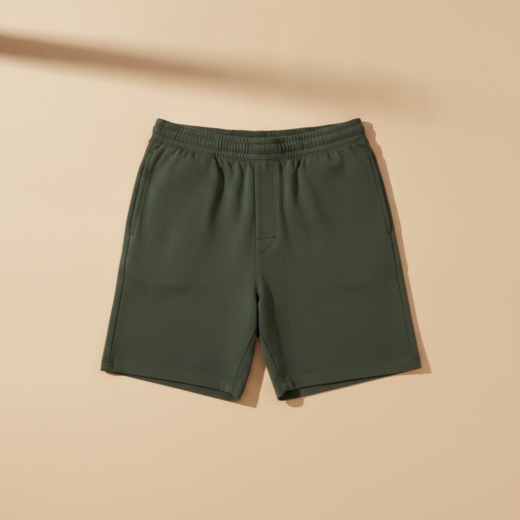 Pantaloncini Sportivi Uomo in Cotone – Casual Rilassati Estivi - Verde Militare