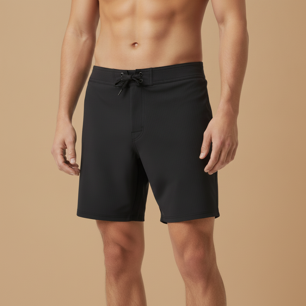 Costume Uomo Lungo al Ginocchio Quick-Dry – Sportivo e Coprente - Nero - indossato