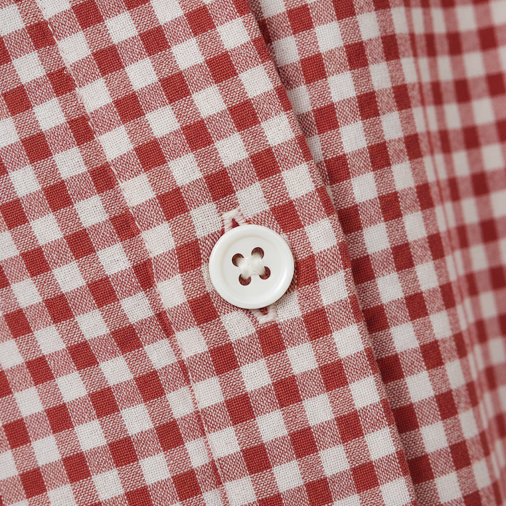 Completo Coordinato Uomo Camicia Quadretti Vichy e Pantaloncini - dettaglio