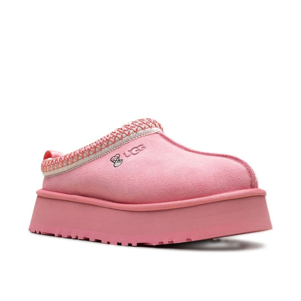 UGG Tazz Love '25 Tropical Pink ciabatte platform donna in pelle scamosciata e montone rosa, vista frontale