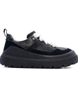 UGG Heritage Utility Sneaker Black sneakers uomo e donna in pelle scamosciata nero, vista laterale
