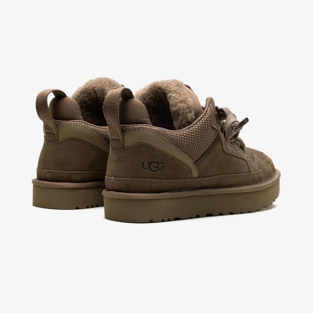 UGG Lowmel Hickory sneakers donna in pelle scamosciata marrone hickory, dettaglio suola