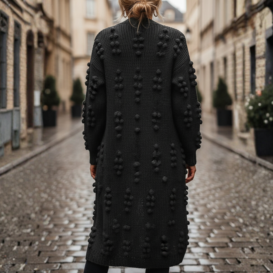 Cardigan Donna Lungo Maglia Spessa Bohémien