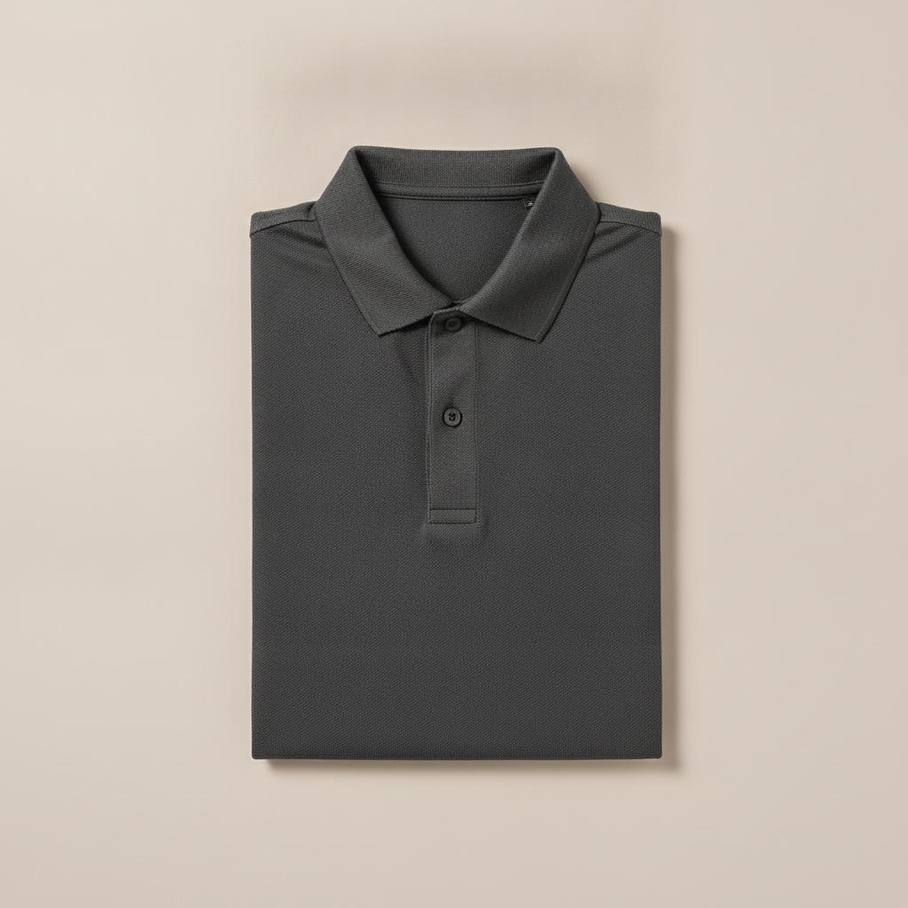 Polo Uomo Micro-Fantasia – Motivo Discreto ed Elegante - Grigio Scuro