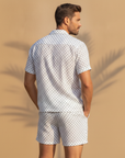 Completo Coordinato Uomo Camicia Stampa Nautica e Pantaloncini - vista posteriore