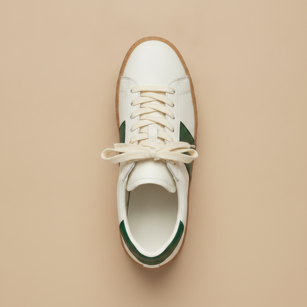 Sneakers Uomo Tennis Vintage Verde – Rétro Elegante Anni '70 - vista dall'alto