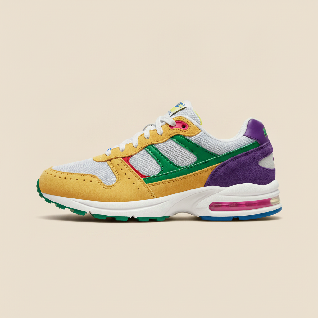 Sneakers Uomo Retro Runner Multicolor – Stile Anni '90 Vivace - Blu Multicolor
