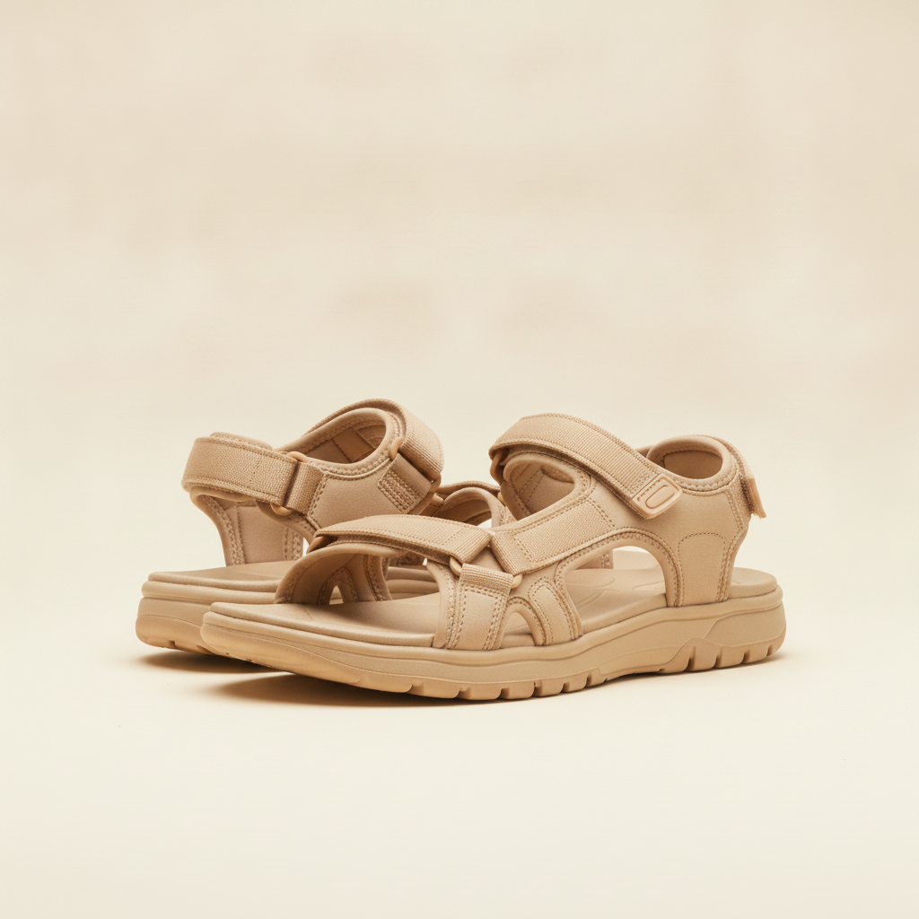 Sandali Sportivi Uomo con Fascette – Comfort e Grip Estivo - Beige
