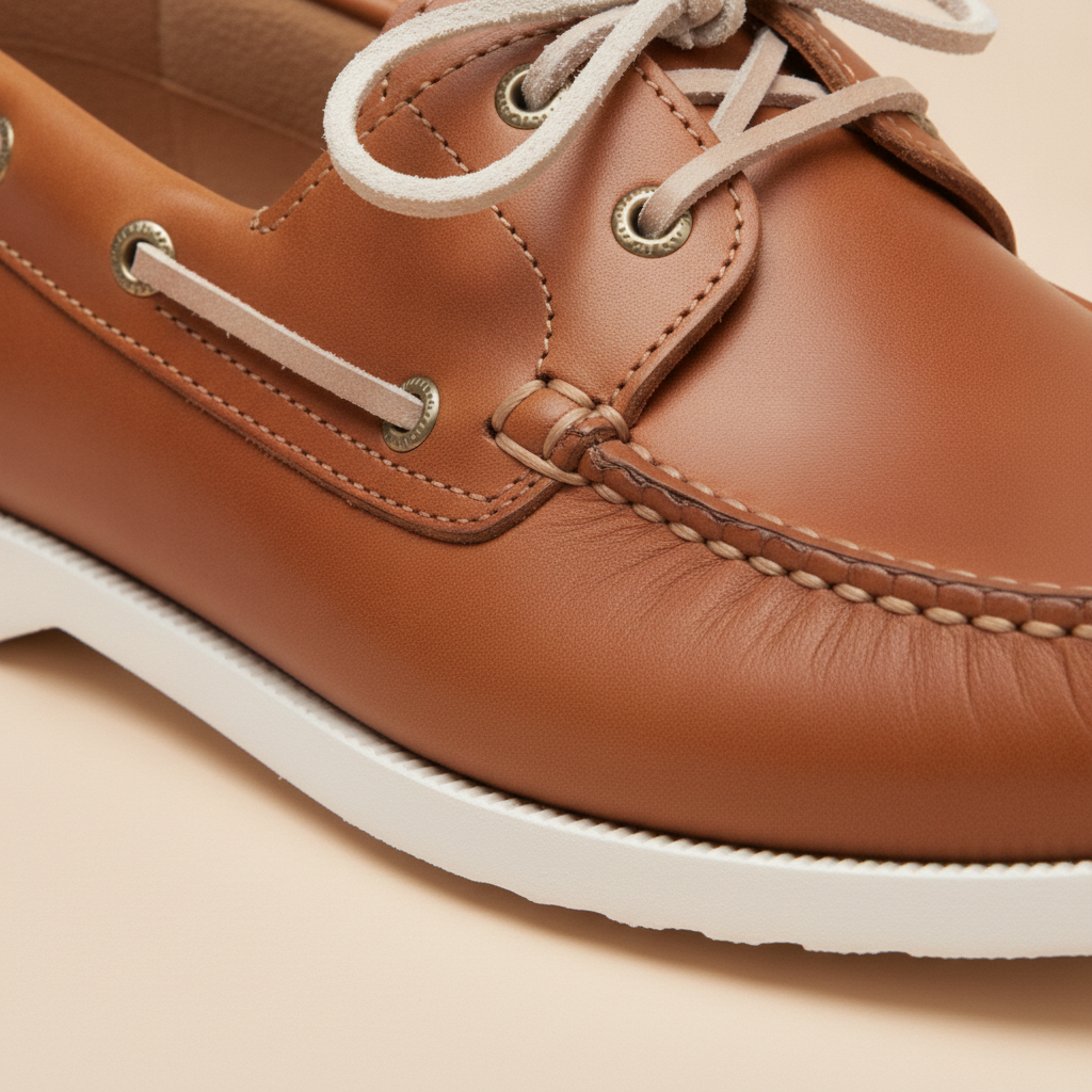 Scarpe da Barca Uomo in Pelle – Boat Shoes Classiche Estive - dettaglio