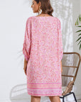 Léa Abito Bohemien Donna – Abito Floreale Maniche 3/4 Taglio Fluido Estate Chic