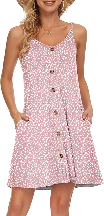 Gabbie Robe Été Donna – Spalline Sottili, Scollo a V e Tasche, Taglio Fluido Spiaggia