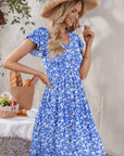 Clara Vestito Midi Donna – Vestito Scollo a V Senza Maniche Con Bottoni e Tasche Estate