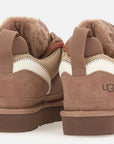 UGG Lowmel Rocky Oak sneakers donna in pelle scamosciata marrone quercia, dettaglio tomaia
