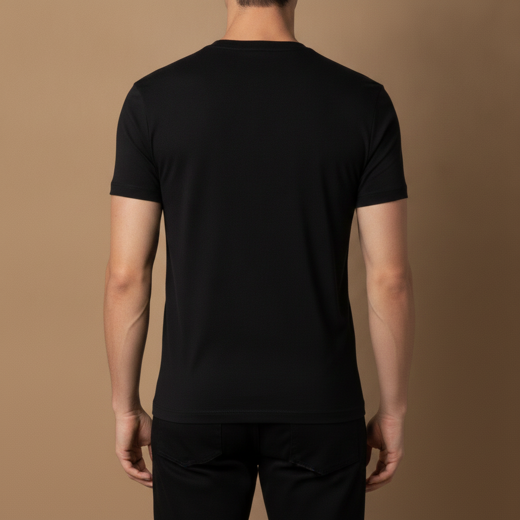 T-shirt Uomo Girocollo Slim Fit – Vestibilità Aderente Moderna - vista posteriore