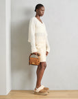 UGG Funkette Chestnut sabot platform donna in pelle scamosciata e montone marrone chestnut, dettaglio tomaia