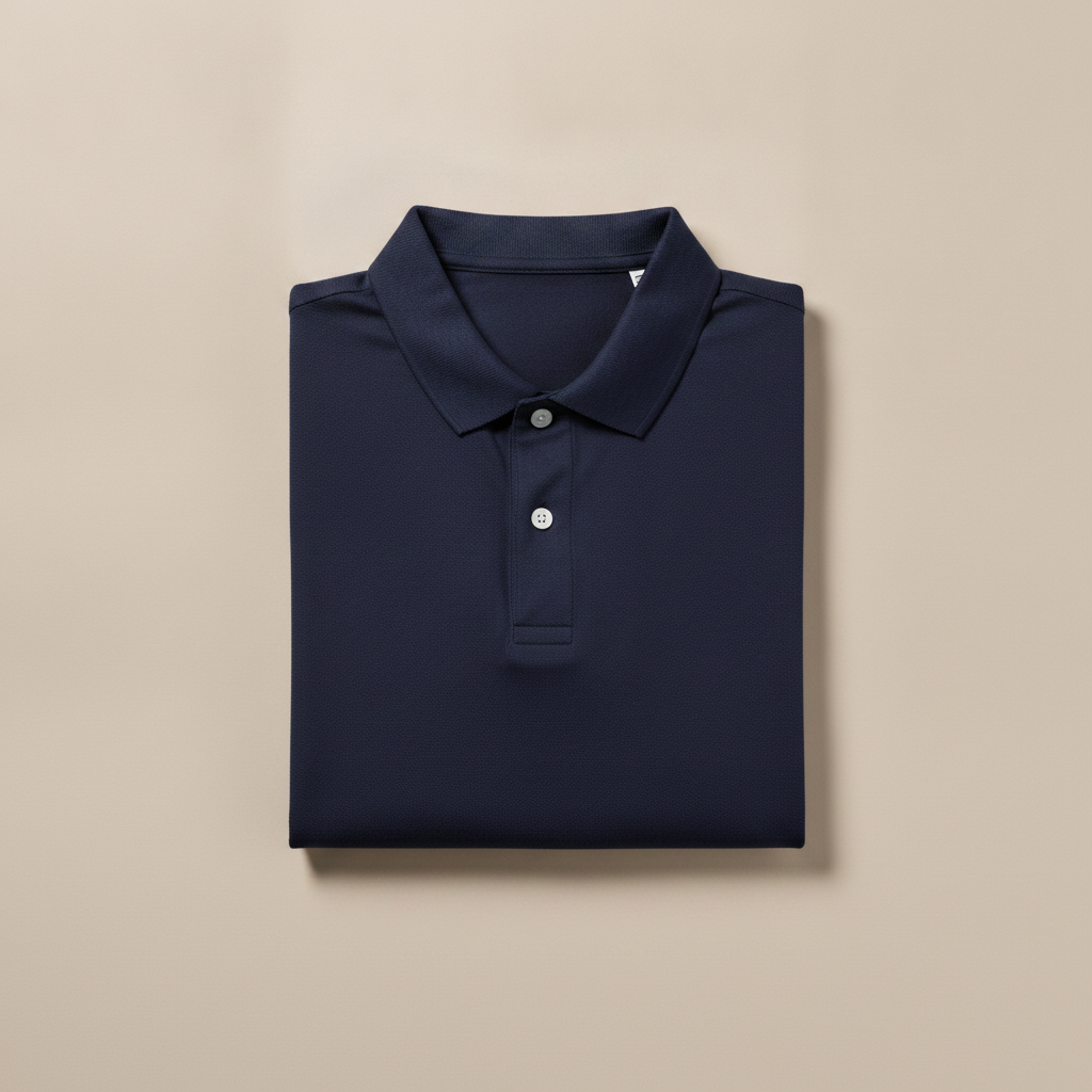 Polo Uomo in Jersey di Cotone Morbido – Comfort Casual Quotidiano - Blu Navy