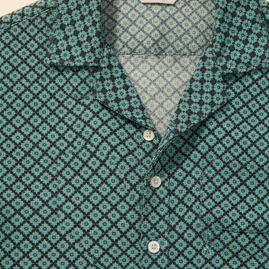 Completo Coordinato Uomo Camicia Geometrica e Pantaloncini - dettaglio
