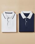 Polo Uomo Bicolore con Bottoni a Contrasto – Dettaglio di Stile - Bianco e Navy
