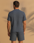 Completo Coordinato Uomo Camicia Popeline Mini-Stampa e Pantaloncini - vista posteriore