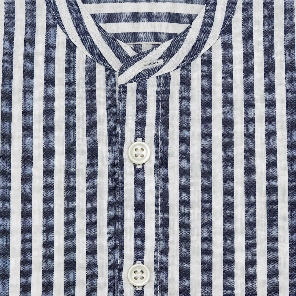 Completo Coordinato Uomo Camicia a Righe Verticali e Pantaloncini - dettaglio