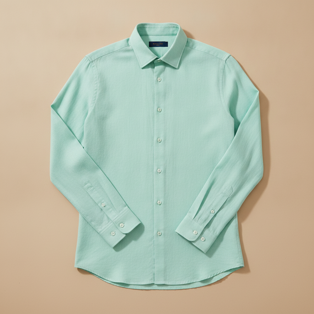 Camicia Uomo in Cotone Leggero – Colletto Classico Estivo - Verde Menta