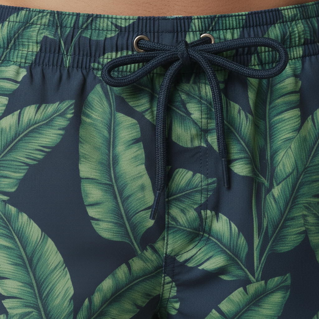 Costume Boxer Uomo con Coulisse – Fantasia Tropicale Estiva - dettaglio