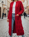 Cardigan Donna Lungo Maglia Spessa Bohémien
