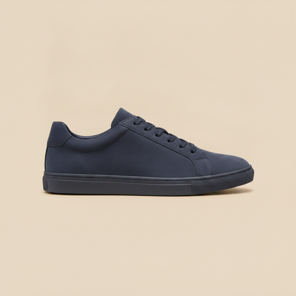 Sneakers Uomo Basse in Camoscio – Casual Morbide ed Eleganti - Blu Navy