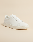 Sneakers Uomo in Pelle Bianca – Design Minimalista Casual Chic - vista 3/4