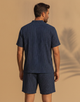 Completo Coordinato Uomo Camicia Micro-Pois e Pantaloncini - vista posteriore