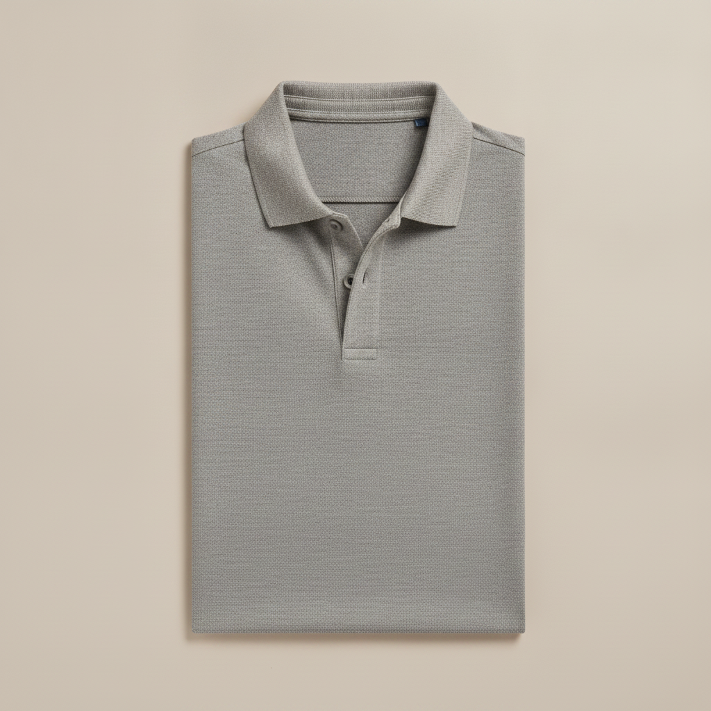 Polo Uomo in Piqué Riciclato – Eco-Design Resistente - Grigio Riciclo