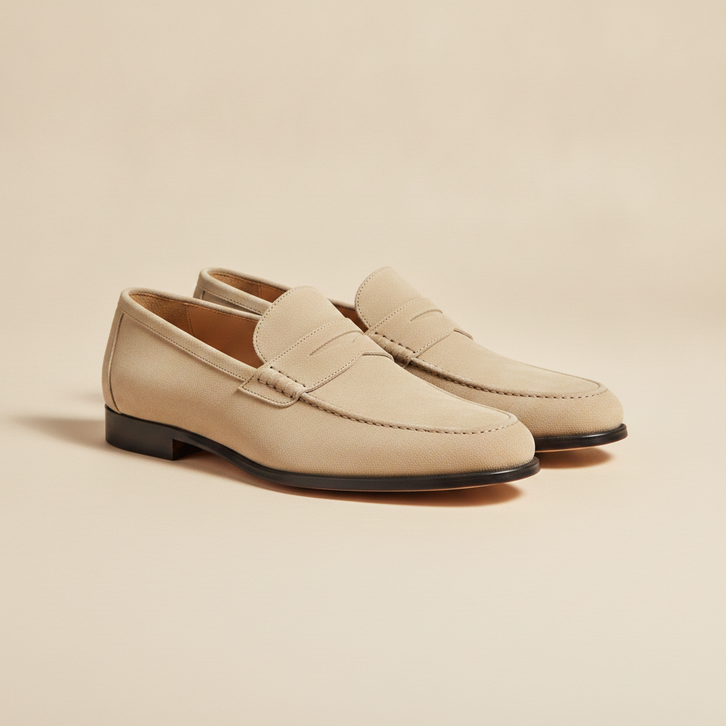 Mocassini Uomo in Pelle Scamosciata – Casual Chic Estivi - Beige
