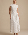 Abito lungo donna in tessuto leggero, a pois